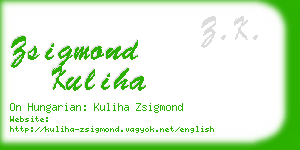 zsigmond kuliha business card